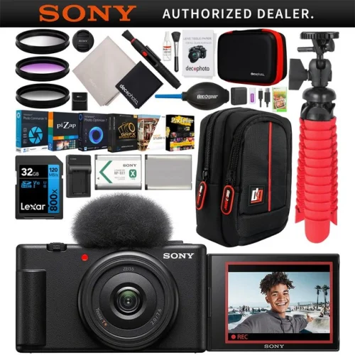 Sony ZV-1F Vlog Camera with 4K Video for Vloggers Black Bundle