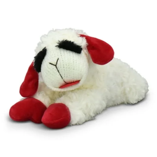 Multipet Plush Lamb Chop Dog Toy with Squeaker, Medium, 12 Inch