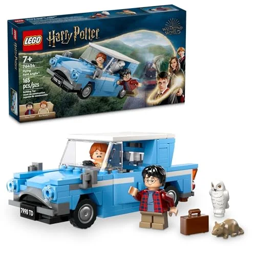 LEGO Harry Potter Flying Ford Anglia Buildable Car Toy with 2 Minifigures, Fantasy Playset 76424
