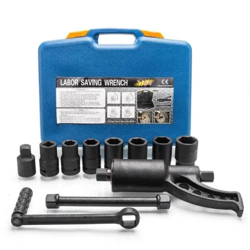 Portable 1:58 Torque Multiplier Set Wrench Lug Nut Remover with 8 Sockets