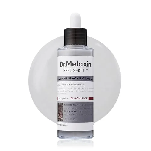 Dr.Melaxin Peel Shot Glow Black Rice Peeling Ampoule 80ml Daily Exfoliating Face and Body Scrub