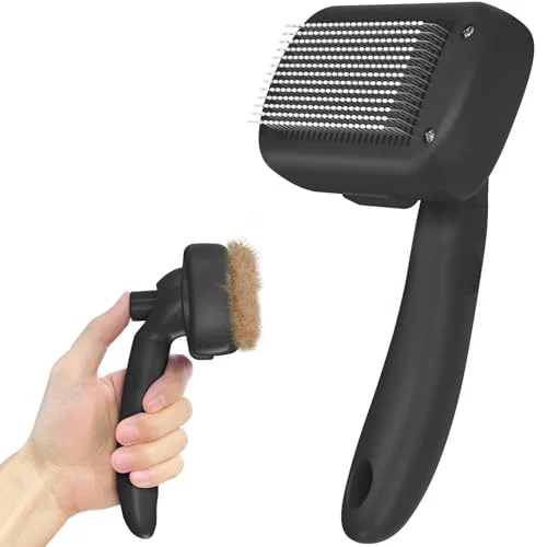 Dipoo Self Cleaning Shedding Brush for Dogs, Cats, and Puppies - Skin Friendly Grooming Tool