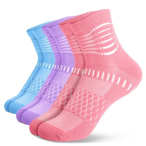 3 Pairs IRAMY Compression Socks for Women and Men with Ankle Support and Plantar Fasciitis Relief