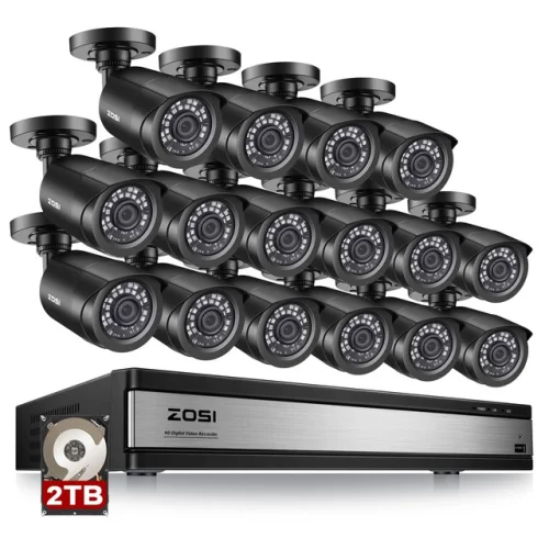 ZOSI 16CH 5MP Lite Surveillance Security Camera System DVR 1080P Outdoor Home