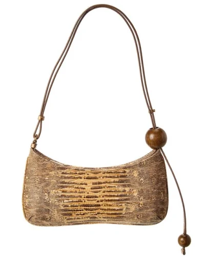 Jacquemus Le Bisou Perle Snake-Embossed Leather Hobo Bag Women's Beige