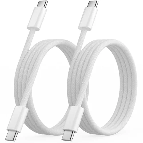 2 Pack Quickeep USB C to USB C Cable 3FT, Nylon Braided 60W Charger Cord for iPhone and iPad