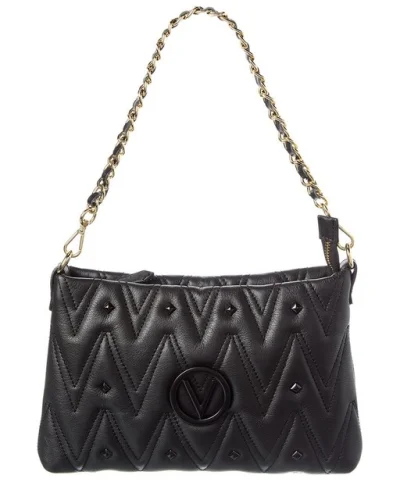 Valentino By Mario Valentino Vanille Diamond Leather Shoulder Bag Women's Black