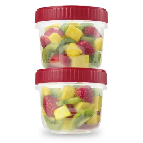 3-Pack Ruby Red Rubbermaid TakeAlongs 2.1-Cup Food Storage Containers with Leakproof Lids