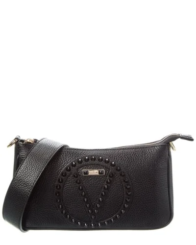 Valentino By Mario Valentino Jeanette Rock Leather Shoulder Bag Women's Black