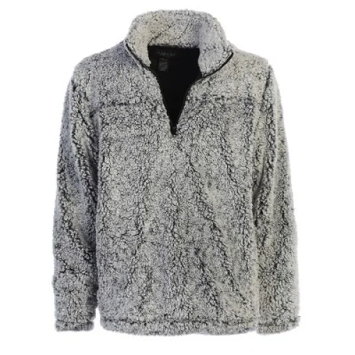 Men's Super Soft Faux Shearling 1/4 Zip Pullover Sweater, Smokey Gray, Size Medium