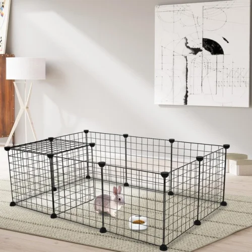 12 Metal Panels Dog Playpen Crate Fence Pet Play Pen Exercise Cage