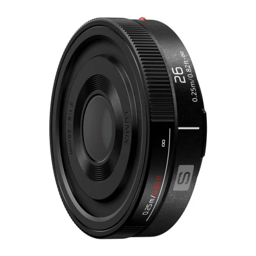 Panasonic S R26 Lumix S 26mm F8 Black Lens with Manual Focus and Portable Body
