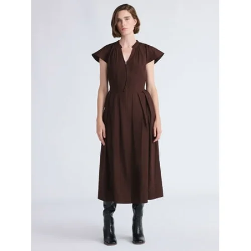 Free Assembly Women's Cotton Maxi Dress with Flutter Sleeves, Sizes XS-4X