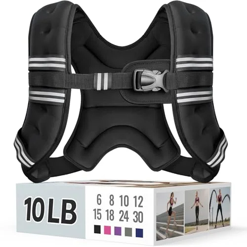 Zeerun Weighted Vest with Reflective Stripe and Adjustable Buckle for Walking, Running, and Strength Training