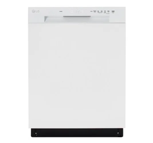 LG 24" Front Control Built-In Stainless Steel Tub Dishwasher with SenseClean - White