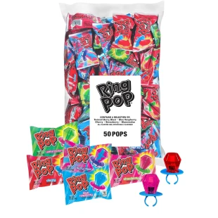 Ring Pop Halloween Candy Lollipops - 50 Ct