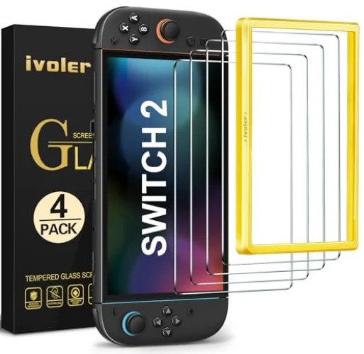 4-Pack Tempered Glass Screen Protectors for Nintendo Switch 2 2025 with Alignment Frame - 7.9"