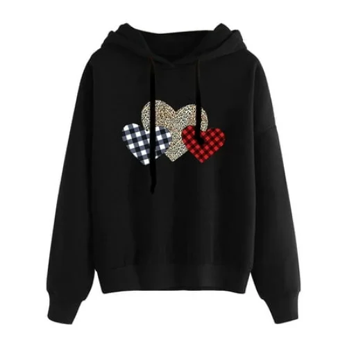 Women's Hooded Sweatshirt Printing Loose Casual Fashion Long Sleeve Tops