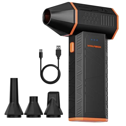 WOLFBOX MF50 Compressed Air Duster - 110000RPM Electric Blower with 3 Adjustable Gears