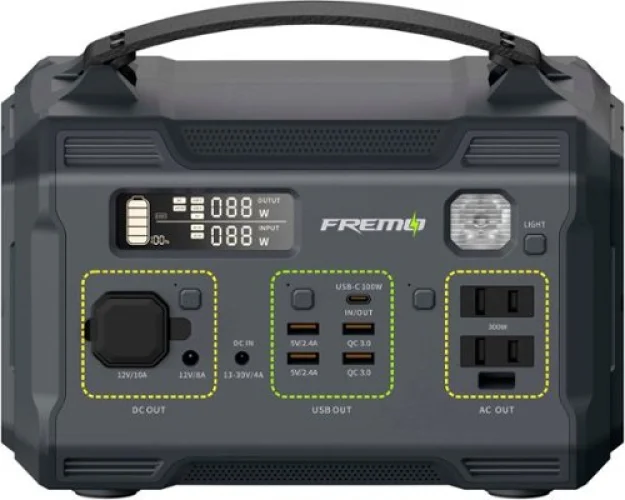 Fremo X300 276 Watt Battery Powered Portable Generator - 276 Wh Capacity - Gray