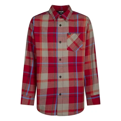 Hurley Long Sleeve Flannel Shirt Red/Khaki