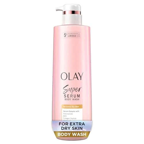 Olay Super Serum Body Wash for Extra Dry Skin, 24hr Hydration, 18.5 fl oz