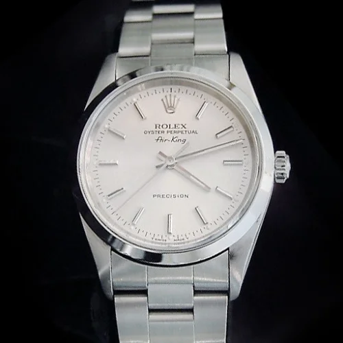 Rolex Air King Men's Stainless Steel Watch Sapphire Crystal Silver Dial 14000