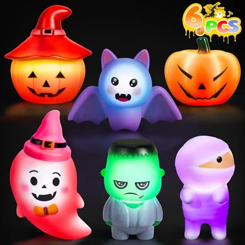 6 Pack Halloween Light Up Bath Toys LED Floating Bathtub Toys for Kids Toddlers Party Favors