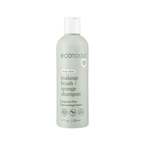EcoTools Makeup Brush + Sponge Shampoo Cleanser, 8 fl. oz, Vegan & Cruelty-Free Brush Cleaner