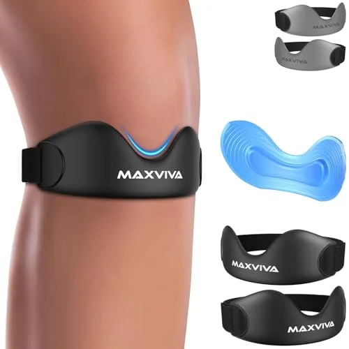 2 Pack MAXVIVA Patellar Tendon Support Strap Knee Brace for Running, Hiking, Basketball, and Fitness Activities