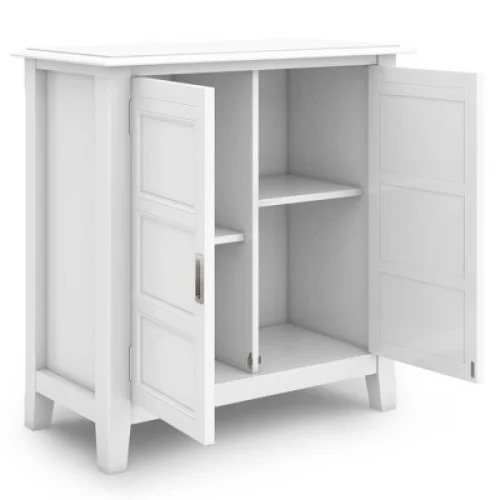 Portland Low Storage Cabinet White with Adjustable Shelves - WyndenHall