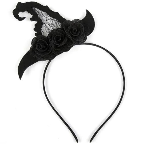 Witch Hat Headband, Witch Costume Women Halloween Headband Hair Accessory