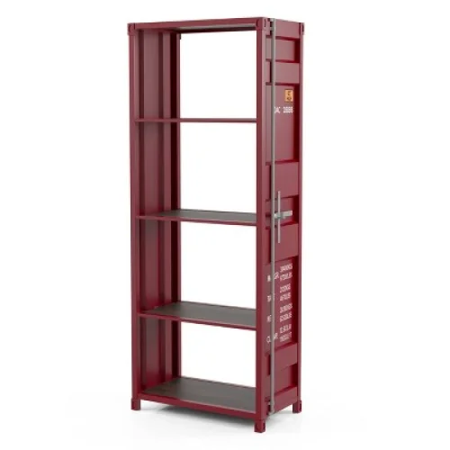 64.38" Kowski 5 Layer Bookcase with Metal Support Rod - miBasics: Industrial Style