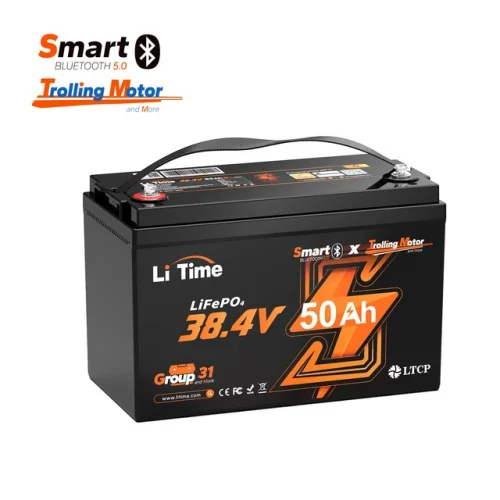 LiTime 36V 50Ah Bluetooth 5.0 Group 31 LiFePO4 Battery for Trolling Motor Marine