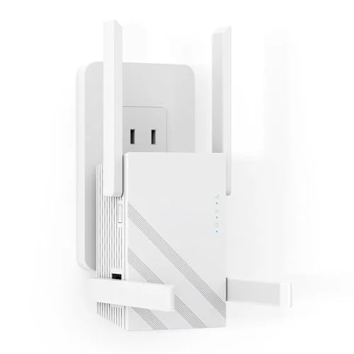 2025 1.2Gbps WiFi Extender Signal Booster, Up to 12880 sq. ft, Dual Band, Ethernet Port, Connects 100+ Devices