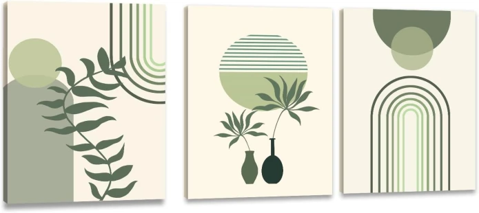 Sage Green Boho Wall Art Set