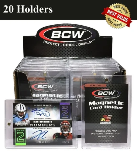 20 BCW Magnetic Card Holders with UV Protection, 2 1/2 x 3 1/2 Inside, 35 Pt Recessed