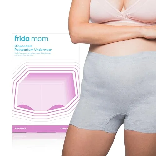 Frida Mom 8pc Postpartum Underwear, Disposable Boyshort Panties, Size Regular (28in-42in)
