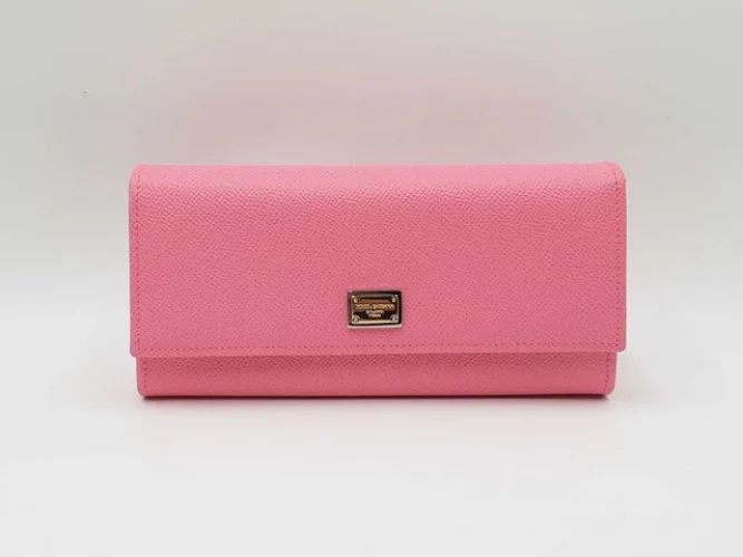 Dolce & Gabbana Pink Leather Continental Flap Wallet Fw0325oxzdu