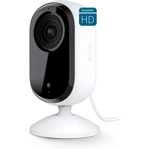 Arlo Essential Indoor Camera HD (2nd Gen) - Wired Security Camera with Privacy Shield, 1 Cam, White