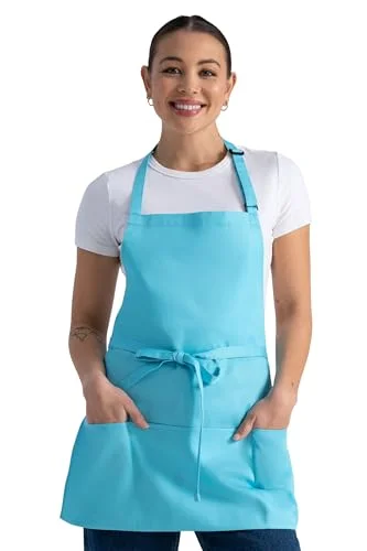 Chef Works Unisex Three Pocket Apron, Turquoise, One Size