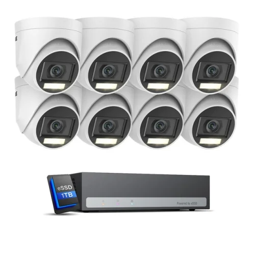 ANNKE 8CH 3K 1TB SSD DVR 5MP Full Color Security Camera System 24/7 Audio Record