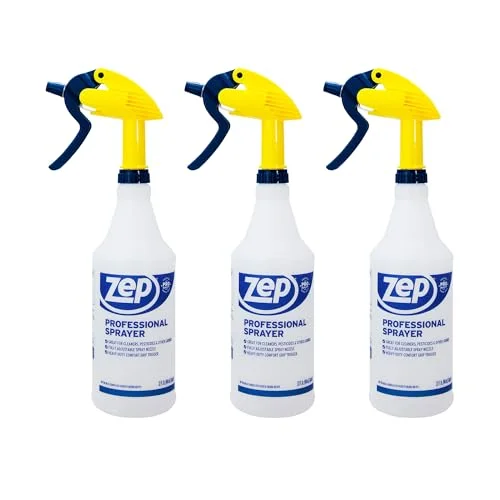 3 Zep Professional Sprayer Bottles - 32 oz - HDPRO1 - Refillable, Adjustable Nozzle for Concentrates