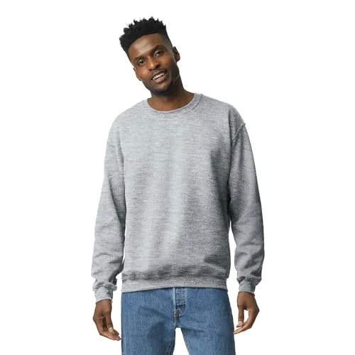 Gildan Adult Fleece Crewneck Sweatshirt, Style G18000, Sport Grey, Large (1-Pack)