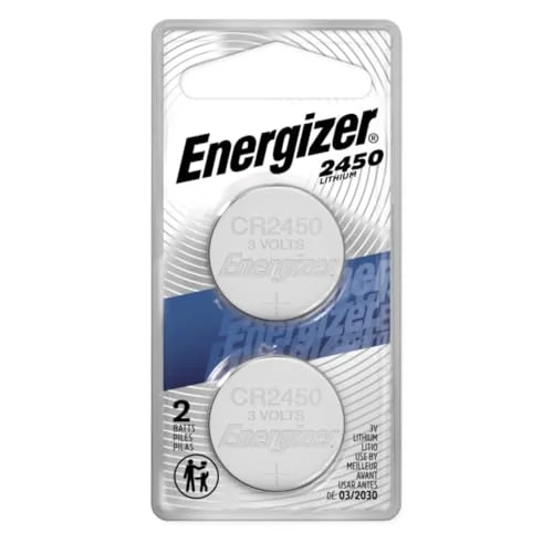 Energizer 2450 Lithium Coin Battery, 2 Pack