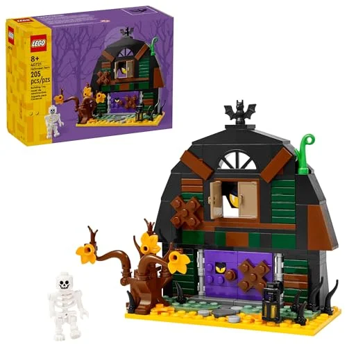 LEGO Halloween Barn Building Toy Set with Skeleton Minifigure - Room Decor & Pretend Play for Ages 9+