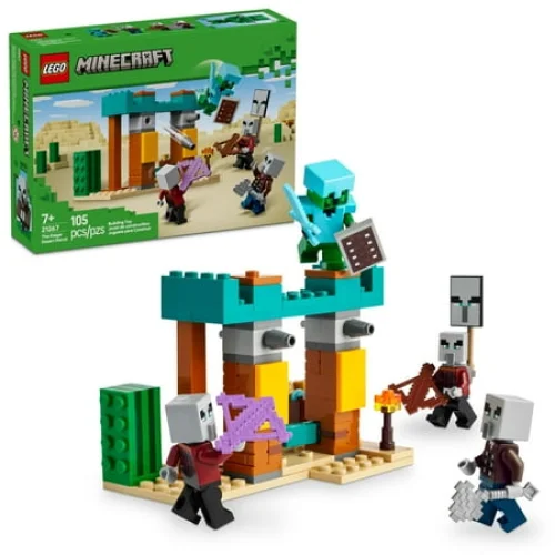 LEGO Minecraft The Illager Desert Patrol Toy Figures and Playset - 21267 - Building Toy for Kids Ages 7+