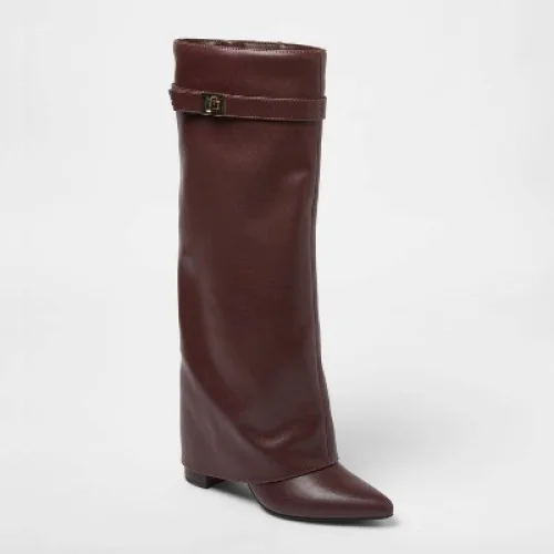 Women's Tambra Boots with Memory Foam Insole – A New Day™ Burgundy 11