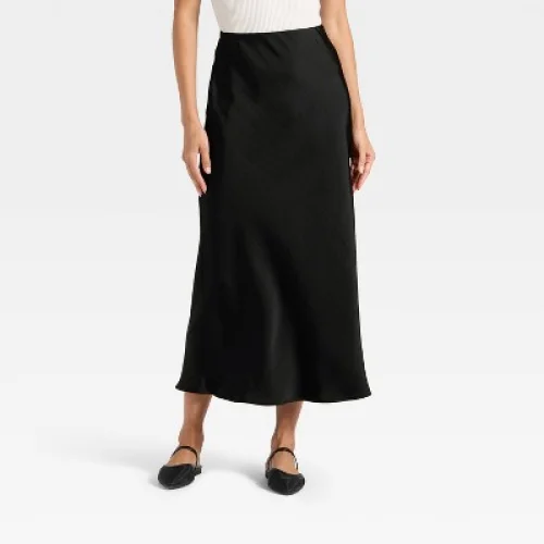 Women's Maxi Slip A-Line Skirt - A New Day™ Black M