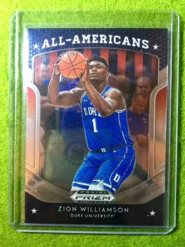 Panini Prizm Zion Williamson Rookie Card Jersey #1 Duke RC Pelicans 2019 PrizmDP